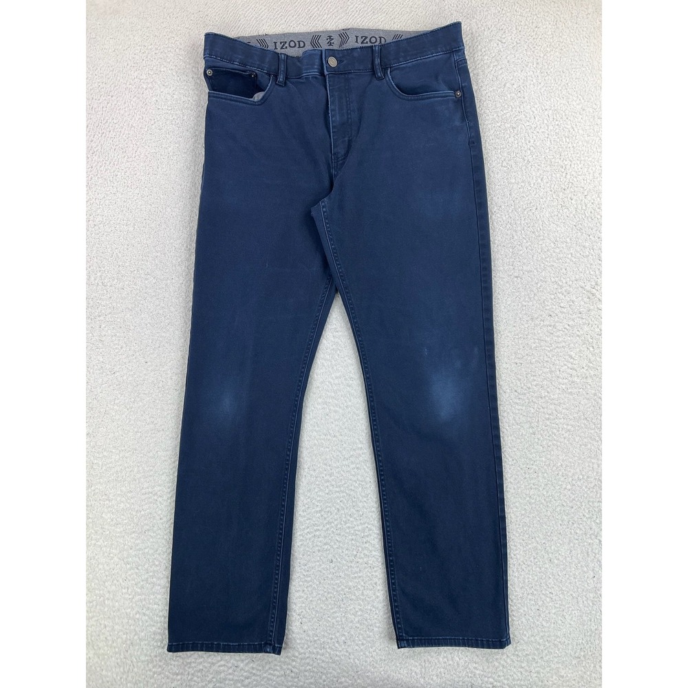 IZOD Pants Mens 36x32 Blue Regular Straight Stretch Denim Casual